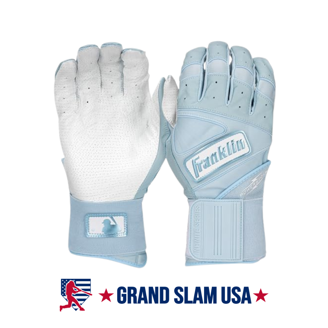 Franklin Youth Powerstrap Infinite Series Batting Gloves-Carolina Blue