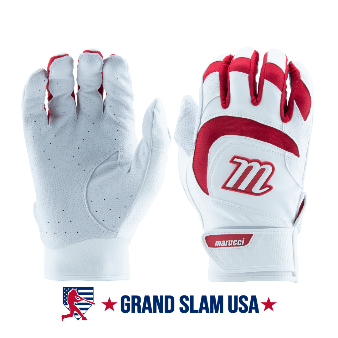 Marucci Adult Signature Batting Gloves V4 White/Red