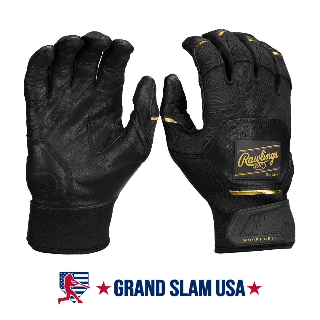Rawlings Adult Workhorse Batting Gloves-Black/Gold