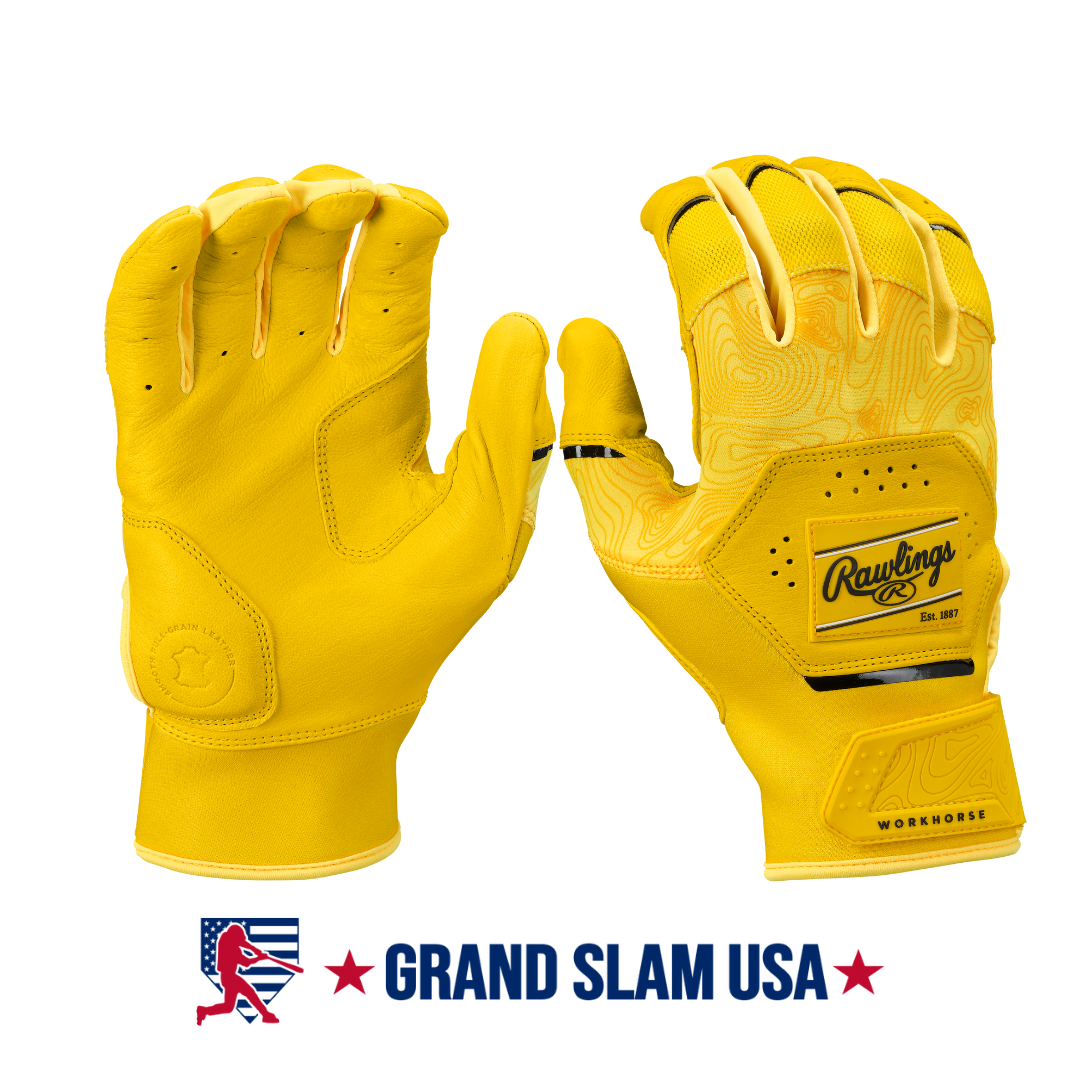 Rawlings Adult Workhorse Batting Gloves-Yellow/Black