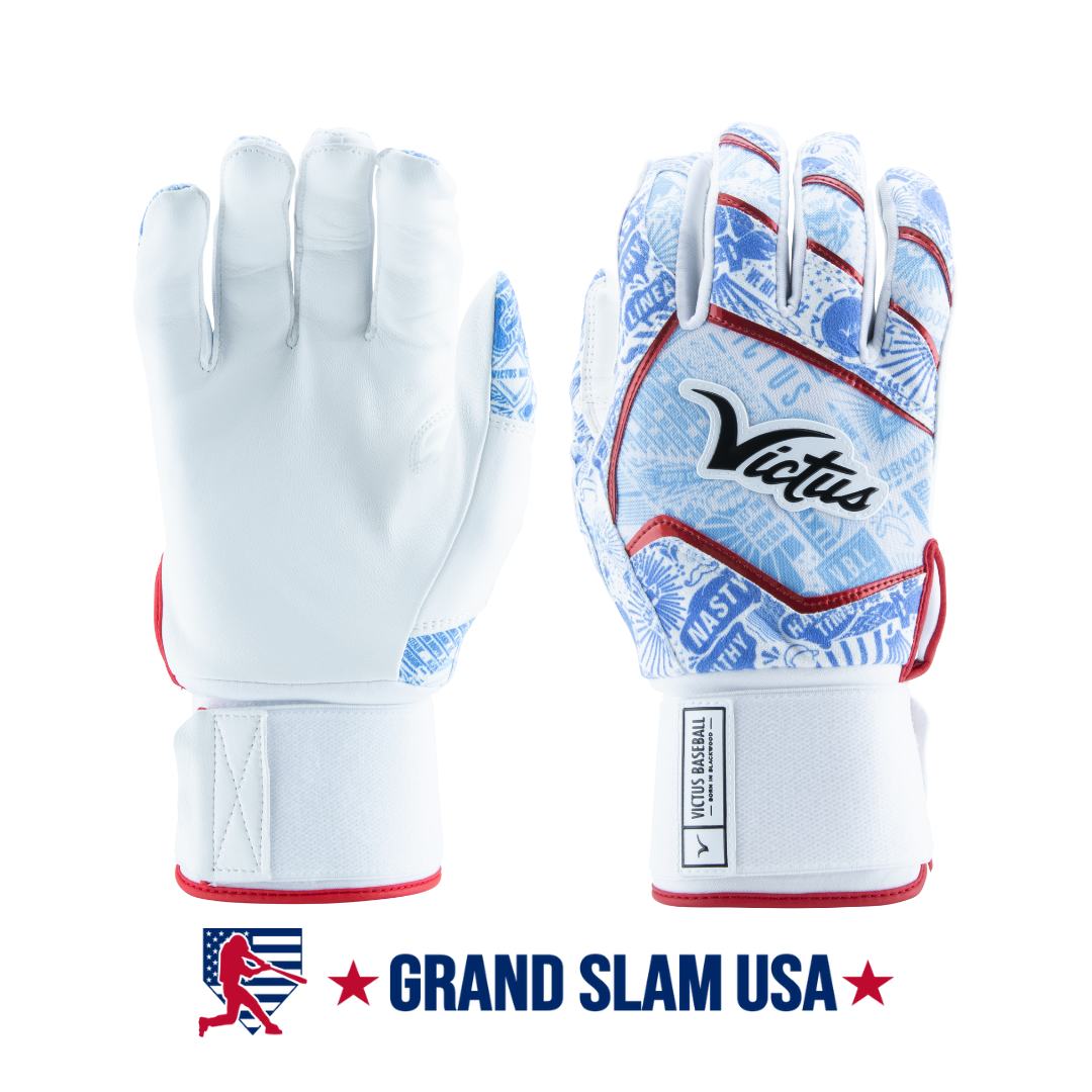 Victus Nox Full Wrap Batting Gloves Red/Royal Blue/Columbia Blue