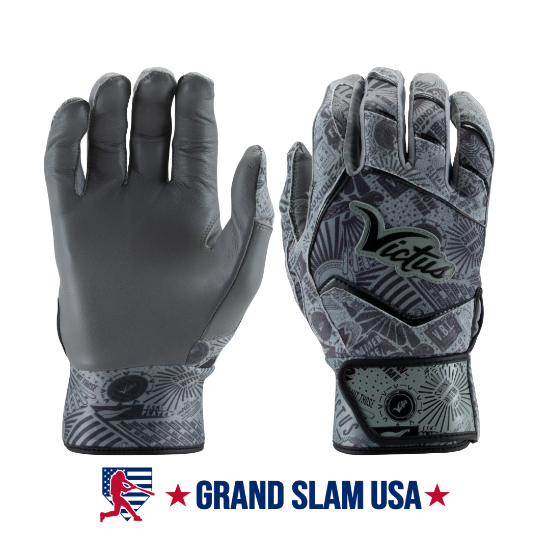Victus The Nox Adult Batting Gloves-Gray/Black