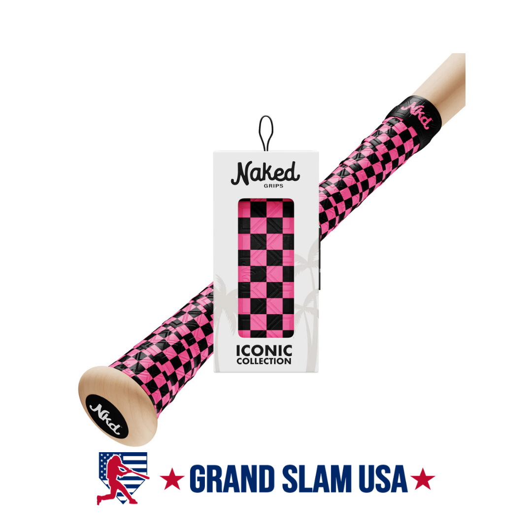 Naked Grips Neon Pink/Black Checkers Edition Bat Grip