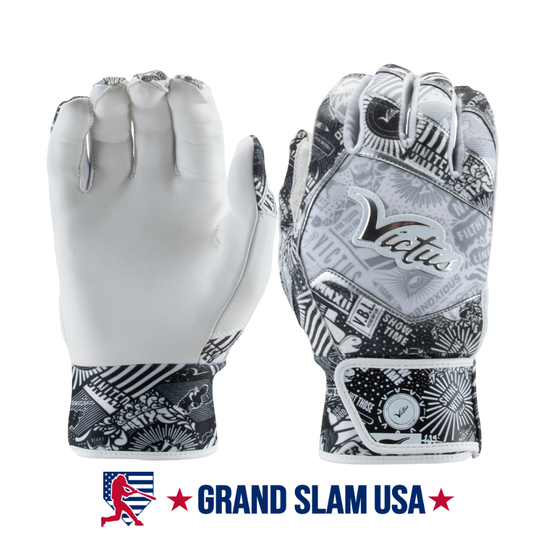 Victus The Nox Adult Batting Gloves-White/Silver