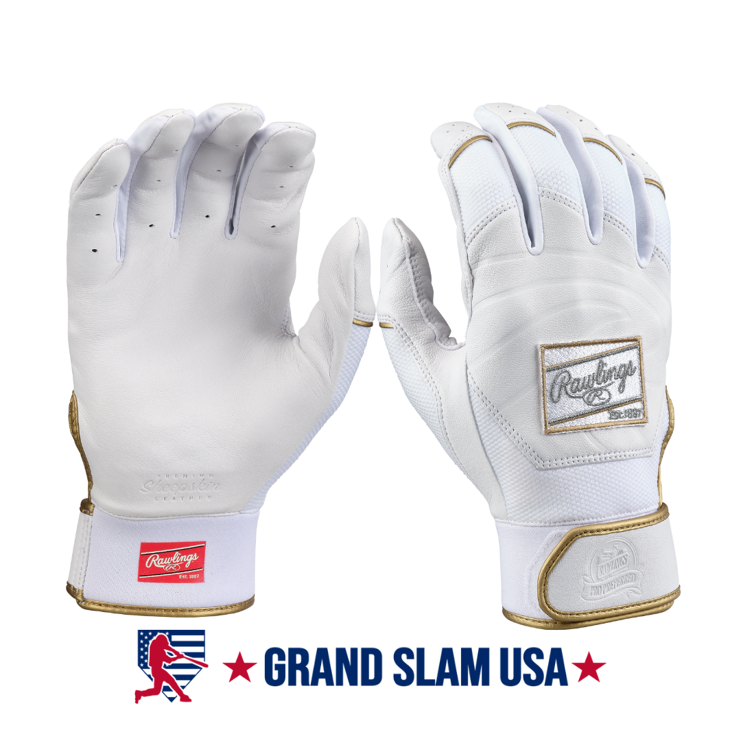 Rawlings Adult Pro Preferred Batting Gloves-White