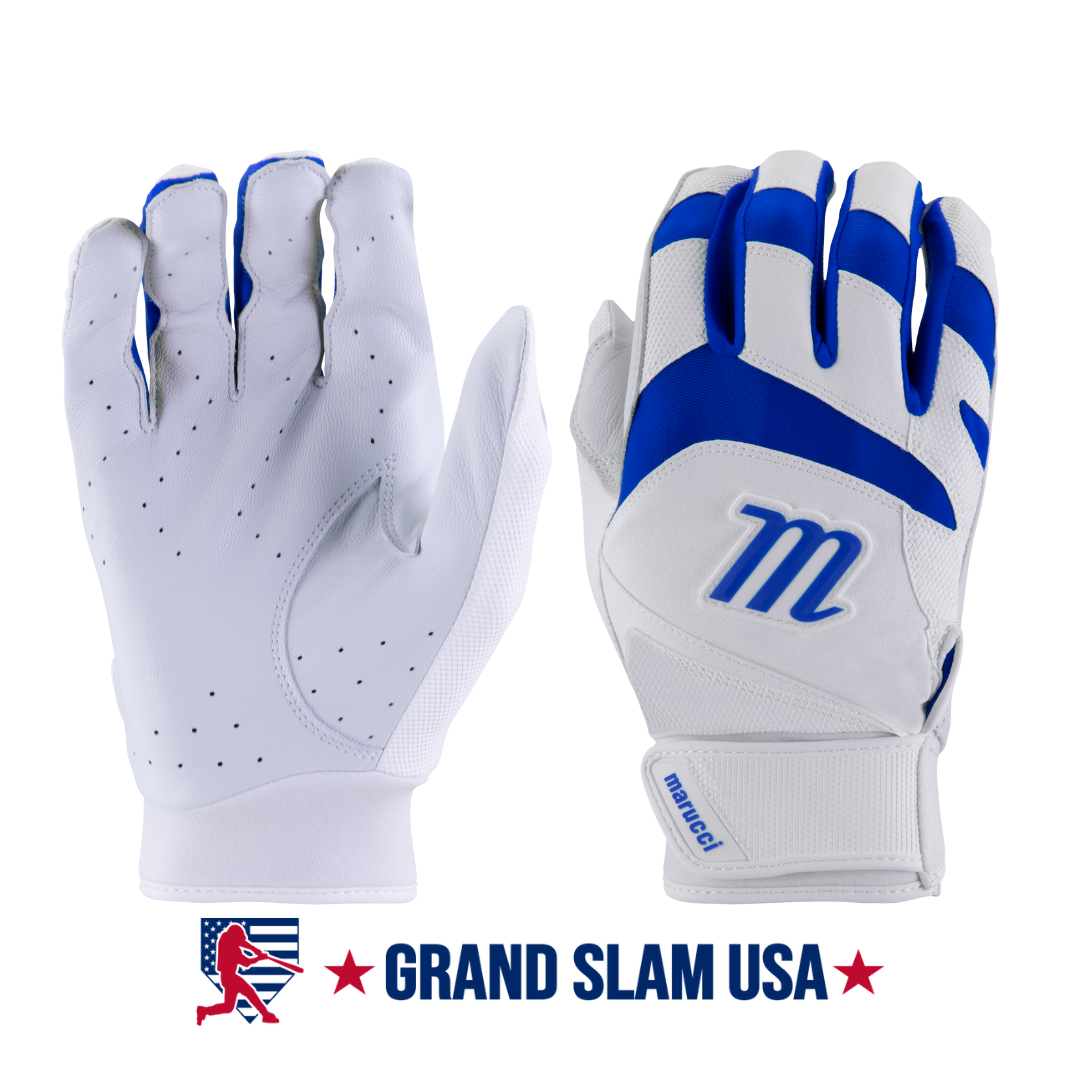 Marucci Adult Signature Batting Gloves V4 White/Royal