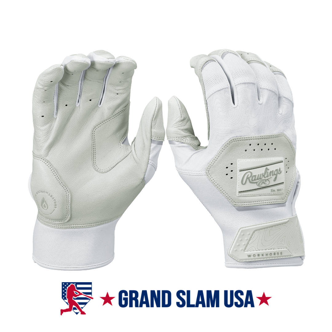 Rawlings Adult Workhorse Batting Gloves-White