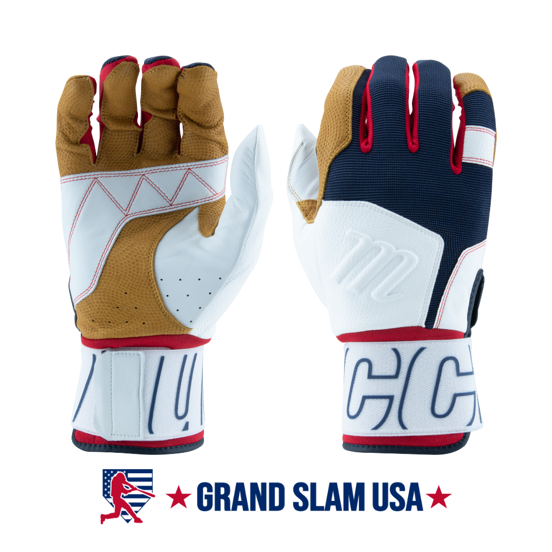 Marucci Adult Blacksmith Full Wrap Batting Gloves- USA