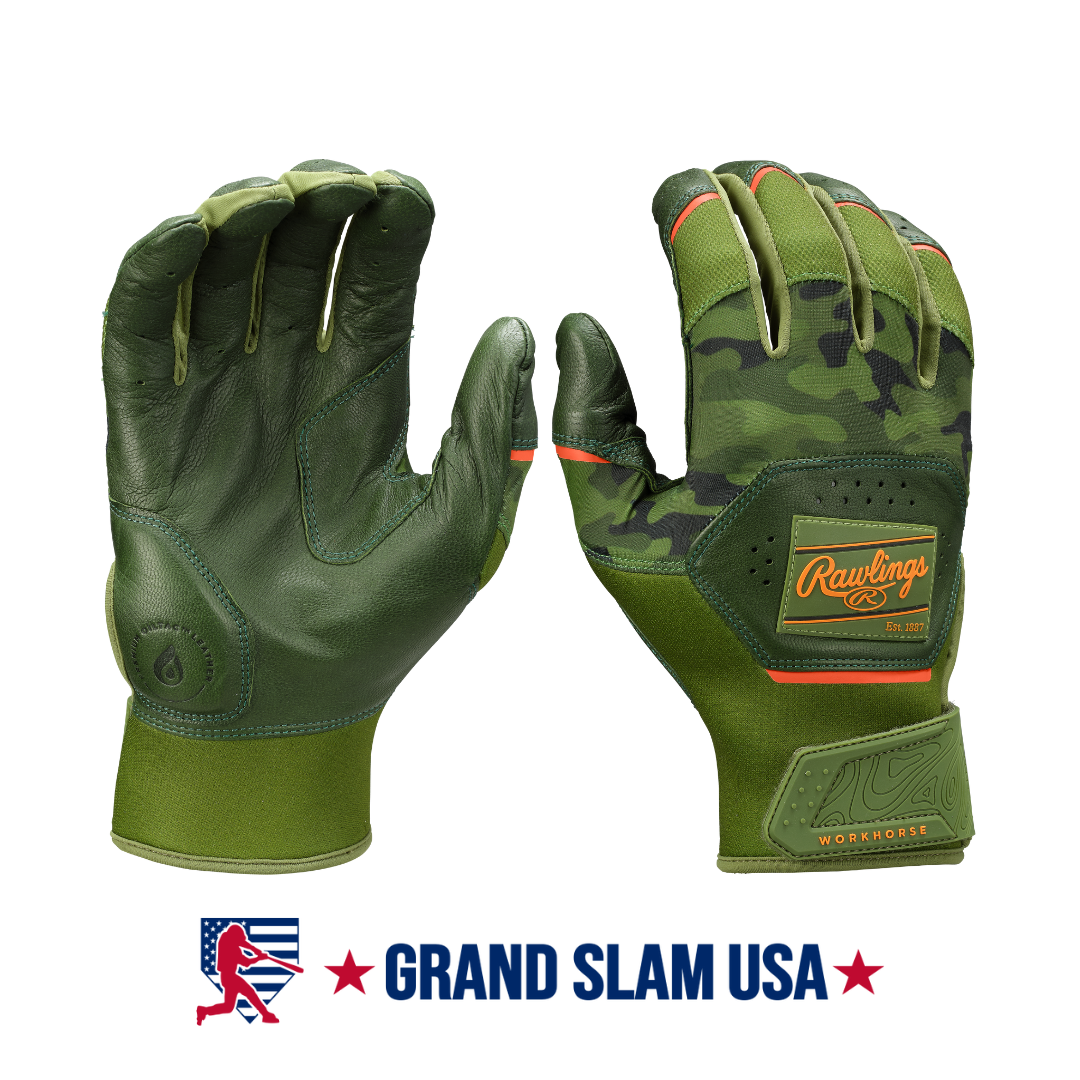 Rawlings Adult Workhorse Batting Gloves-Military Green