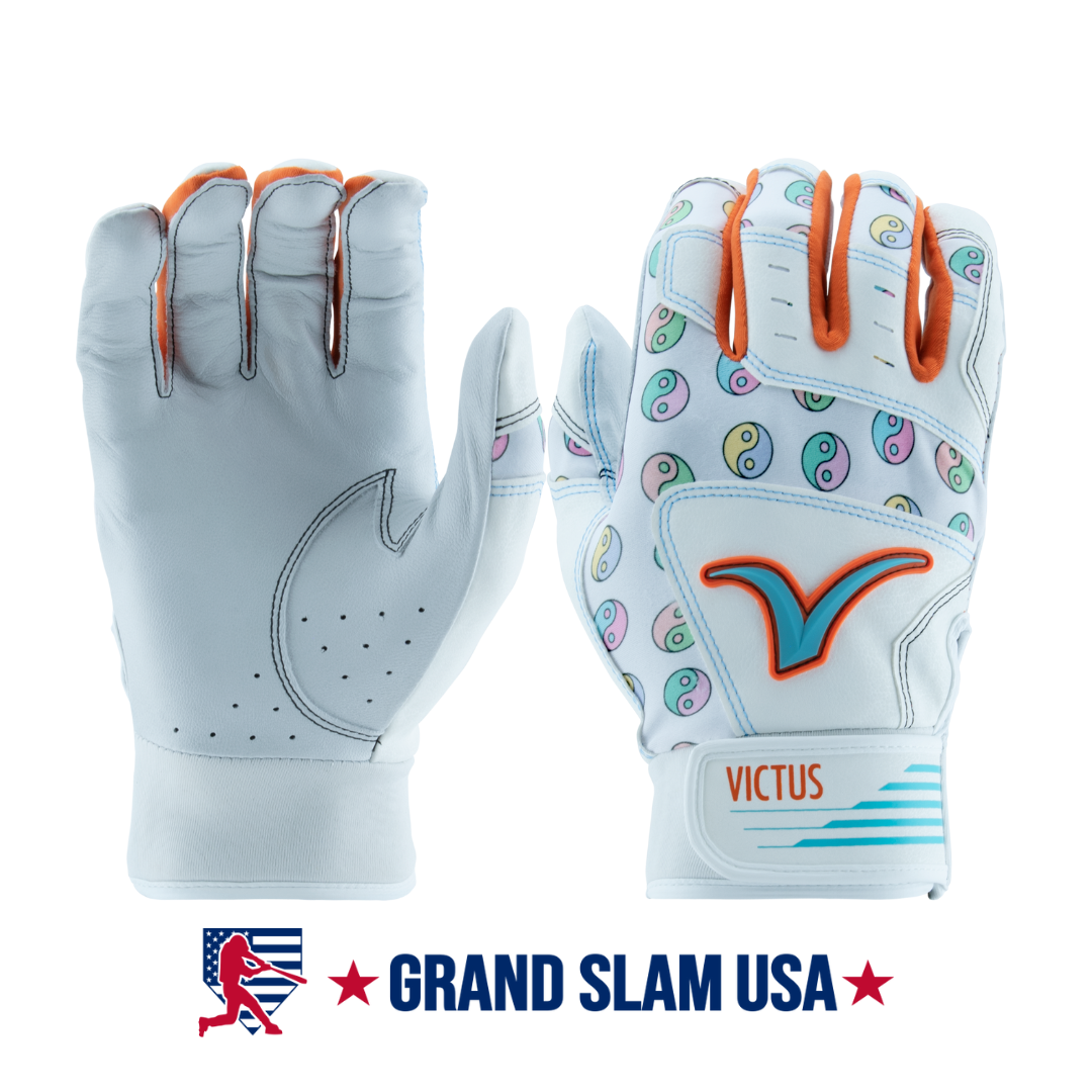 Victus M.O.G Youth Batting Gloves- White/Orange