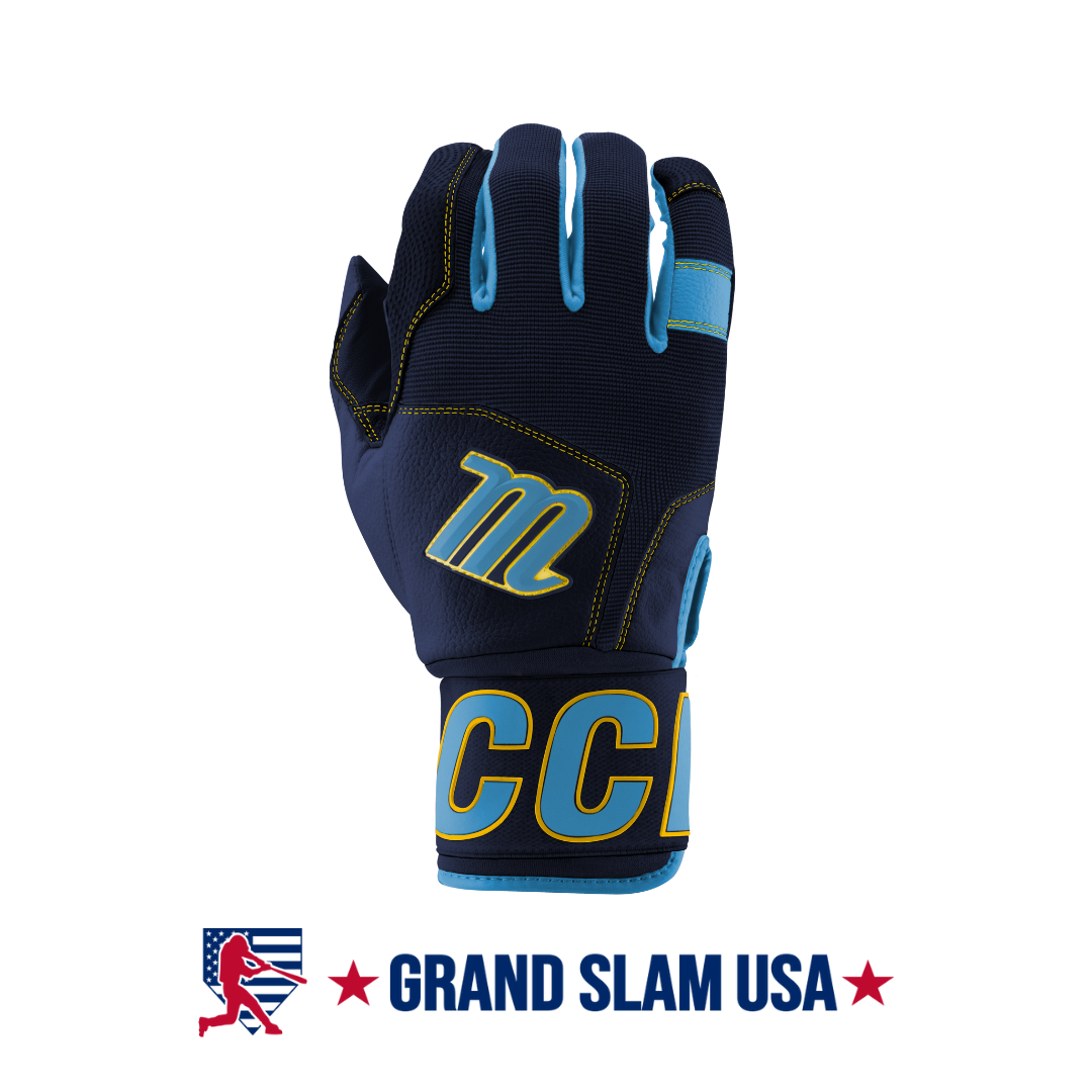 Marucci Adult Blacksmith Full Wrap Batting Gloves-Navy Blue