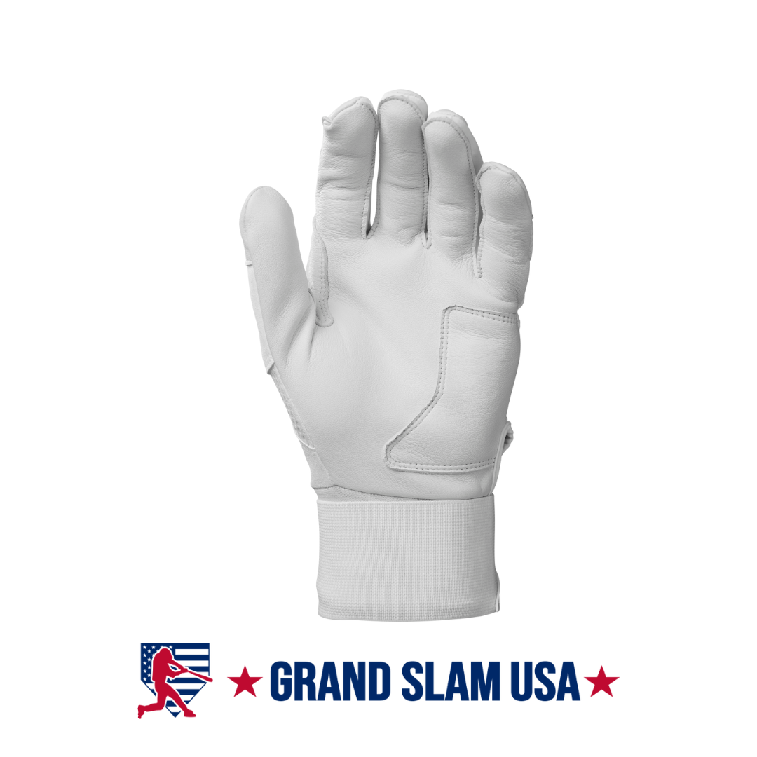 Evoshield Adult Carbyne Batting Gloves w/Strap- White | Grand Slam USA