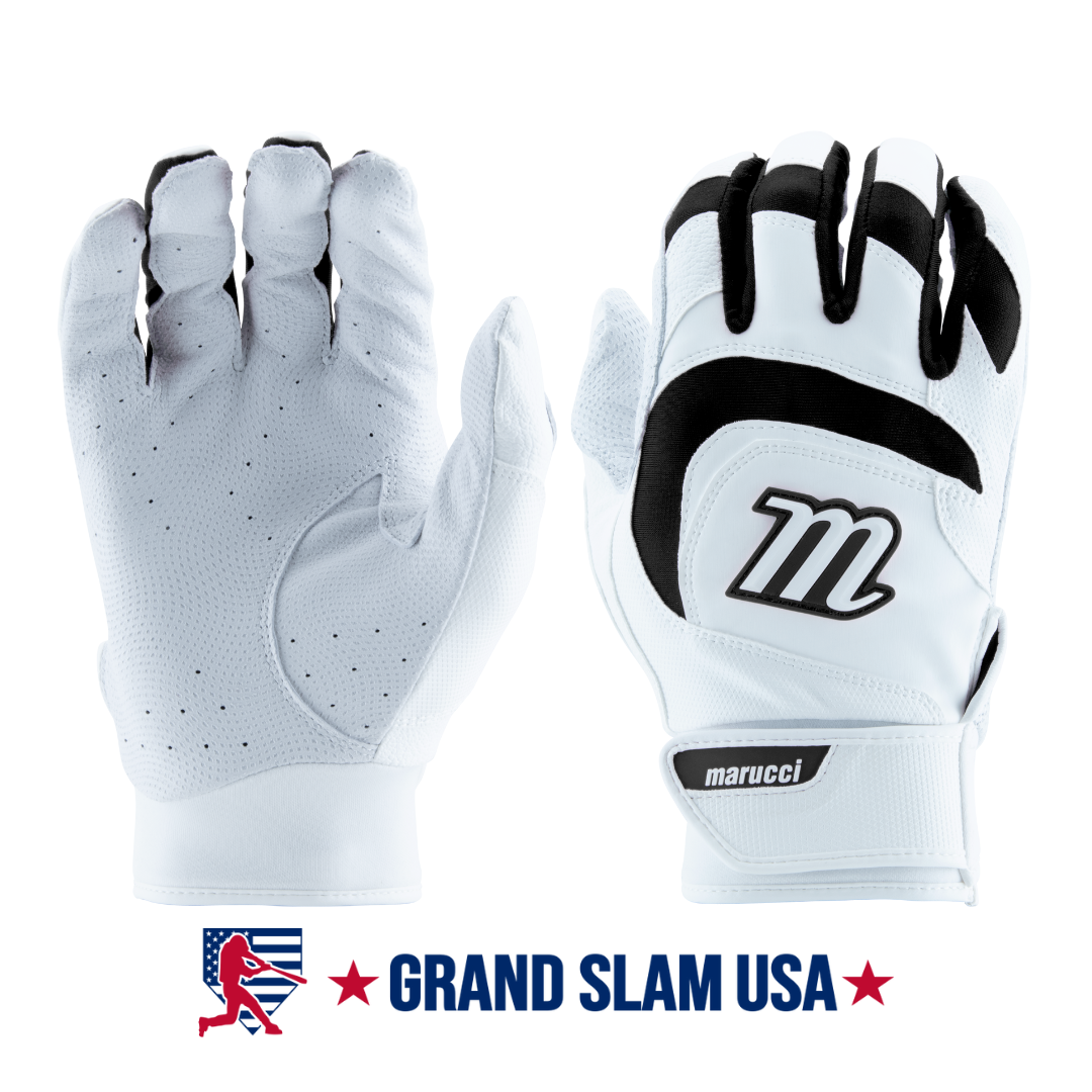 Marucci Adult Signature Batting Gloves V4 White Black Grand Slam USA